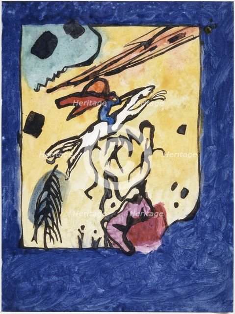 Study for the cover of the almanac "Der Blaue Reiter (The Blue Rider)", 1911. Creator: Kandinsky, Wassily Vasilyevich (1866-1944).