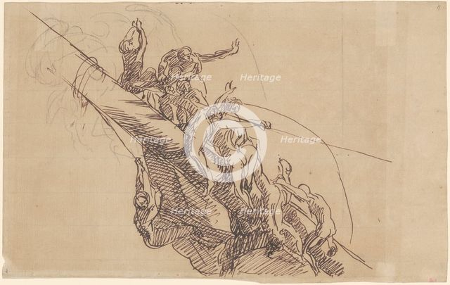 Study for "The Defeat of the Floating Batteries at Gibraltar", 1783-1786. Creator: John Singleton Copley.