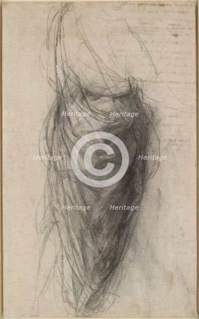Study for the Drapery of a Man in back view, early 16th century. Artist: Raphael.