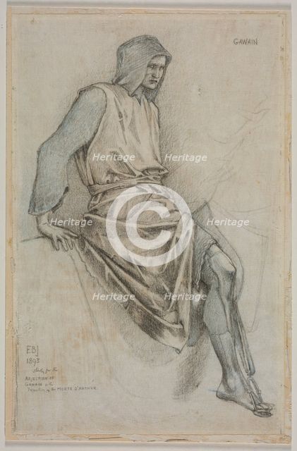 Study for the Failure of Gawain from the Holy Grail Tapestries, 1893. Creator: Edward Burne-Jones (British, 1833-1898).