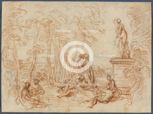 Study for The Feast of Love, c. 1717. Creator: Jean-Antoine Watteau.