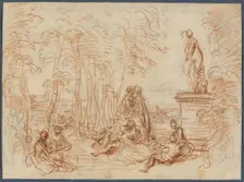 Study for The Feast of Love, c. 1717. Creator: Jean-Antoine Watteau