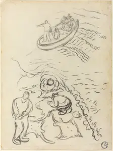 Study for "The Fishermen" with Men Emptying the Nets (Etude pour "Les Pêcheurs"...), 1894/1895. Creator: Georges Lacombe