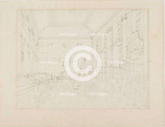 Study for the Great Hall, Bank of England, c. 1808. Creator: Augustus Charles Pugin.
