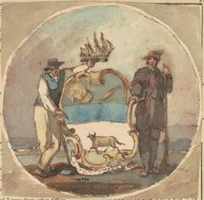 Study for "The Great Seal of the State of Delaware", c. 1847. Creator: Thomas Sully