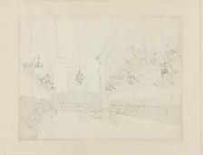 Study for The Hall, Blue Coat School, from Microcosm of London, c. 1808. Creator: Augustus Charles Pugin