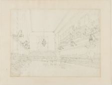 Study for The Hall, Blue Coat School, from Microcosm of London, c. 1808. Creator: Augustus Charles Pugin
