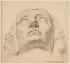 Study for the head of Milton, copied from a sculpture, 1848. Creator: Ford Madox Brown