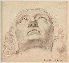 Study for the head of Milton, copied from a sculpture, 1848. Creator: Ford Madox Brown