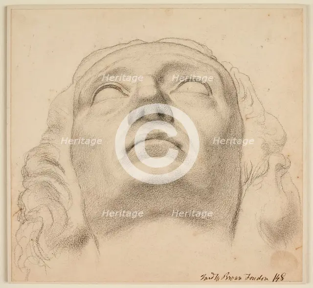 Study for the head of Milton, copied from a sculpture, 1848. Creator: Ford Madox Brown.