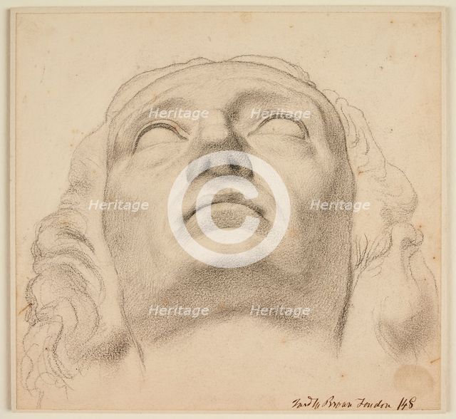 Study for the head of Milton, copied from a sculpture, 1848. Creator: Ford Madox Brown.