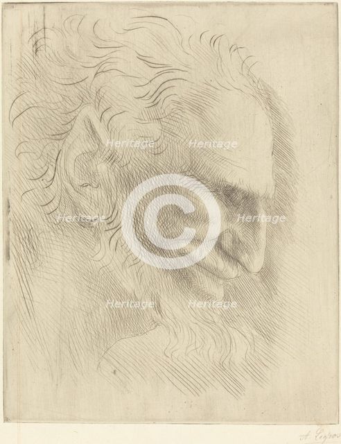 Study for the Head of a Man (Etude de tete d'homme). Creator: Alphonse Legros.