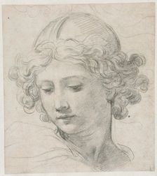 Study for the Head of St. Michael, 1633. Creator: Pietro da Cortona (Italian, 1596-1669)