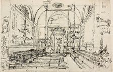 Study for the House of Lords, 1807 (recto); c. 1807 (verso). Creator: Augustus Charles Pugin
