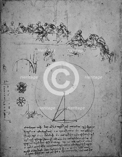 'Study for the Last Super and Mathematical Figures and Calculations', c1480 (1945). Artist: Leonardo da Vinci.