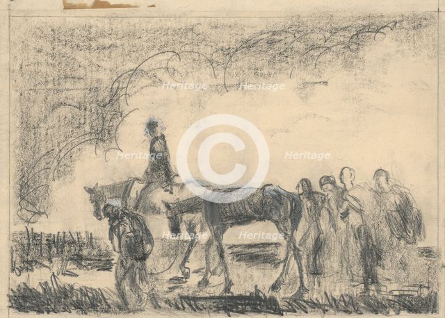 Study for the Lithograph Refugees, 1944. Creator: Cyprian Majernik.