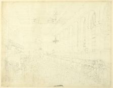 Study for The Long Room, Custom House, from Microcosm of London, c. 1808. Creator: Augustus Charles Pugin