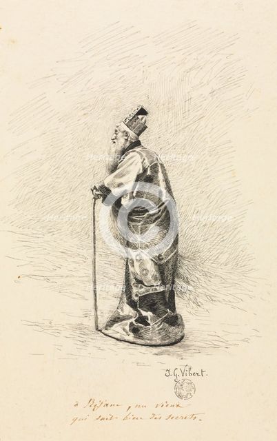 Study for the Magician in "Conte de Fée" (Story of a Fairy), 1800s. Creator: Jehan-Georges Vibert (French, 1840-1902).