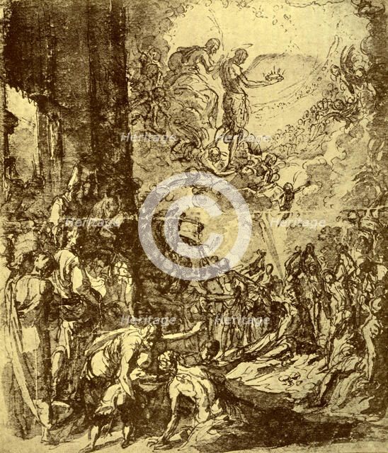 Study for the 'Martydom of St Stephen', by Tintoretto, 1913.Artist: Jacopo Tintoretto