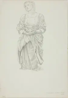 Study for The Mirror of Venus': Kneeling Female Figure, c. 1873-77. Creator: Sir Edward Coley Burne-Jones