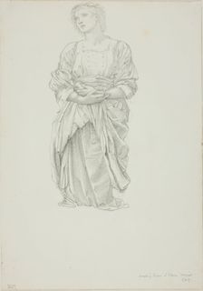 Study for The Mirror of Venus': Kneeling Female Figure, c. 1873-77. Creator: Sir Edward Coley Burne-Jones