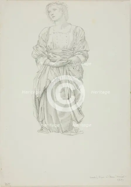 Study for 'The Mirror of Venus': Kneeling Female Figure, c. 1873-77. Creator: Sir Edward Coley Burne-Jones.