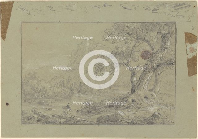 Study for "The Mountain Ford", 1846. Creator: Thomas Cole.
