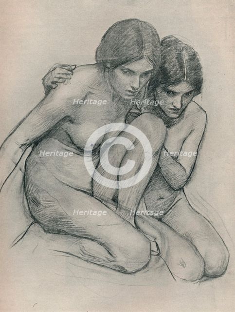 'Study for The Nymphs Finding the Head of Orpheus', c1899 Artist: John William Waterhouse.
