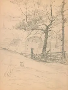 Study for The Old Mills at Brookville, 1900. Creator: John Ottis Adams