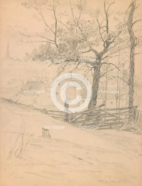 Study for The Old Mills at Brookville, 1900. Creator: John Ottis Adams.