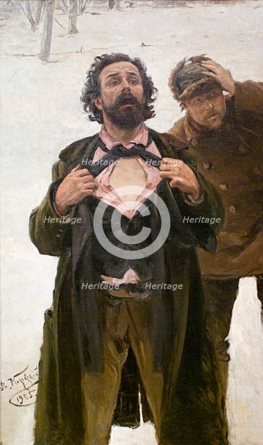 Study for the painting 'Bloody Sunday (22 January 1905)', 1905.  Artist: Vladimir Makovsky