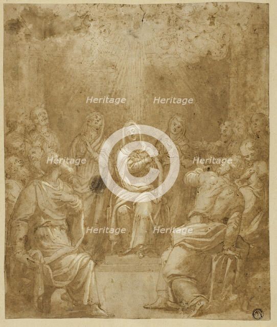 Study for the Pentecost, c.1580. Creator: Simone Peterzano.