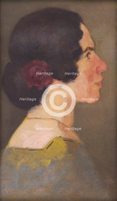 Study for the Portrait of the Artist Jonásová, 1900-1905. Creator: Milan Thomka Mitrovsky.