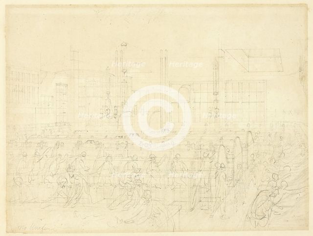 Study for The Post Office, from Microcosm of London, c. 1809. Creator: Augustus Charles Pugin.