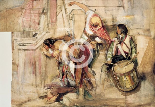 Study for the Proclamation of Don Carlos, 1834-1838. Artist: John Frederick Lewis.