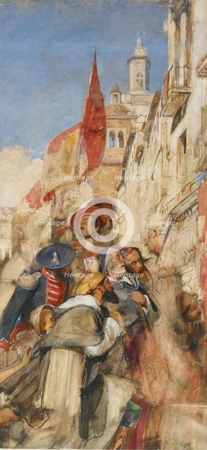 Study for the Proclamation of Don Carlos, 1834-1838. Artist: John Frederick Lewis.