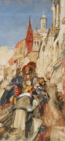 Study for the Proclamation of Don Carlos, 1834-1838. Artist: John Frederick Lewis