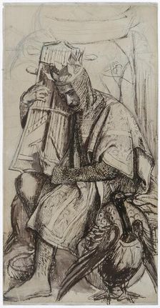 Study for The seed of David Alterpiece: David as King c1860. Artists: King David, Dante Gabriel Rossetti