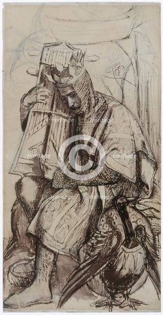 'Study for 'The seed of David' Alterpiece: David as King', c1860. Creators: Dante Gabriel Rossetti, King David.