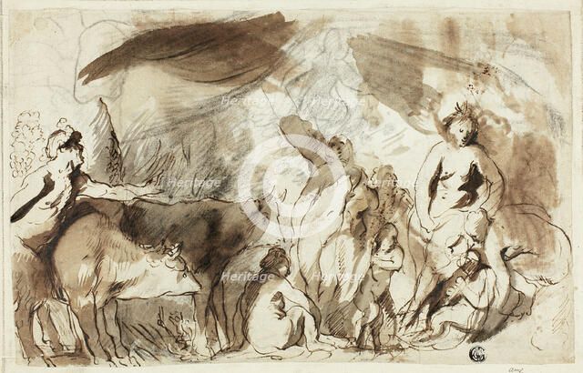 Study for the Sine Baccho et Cerere Friget Venus (recto), n.d. Creator: Jacob Jordaens.