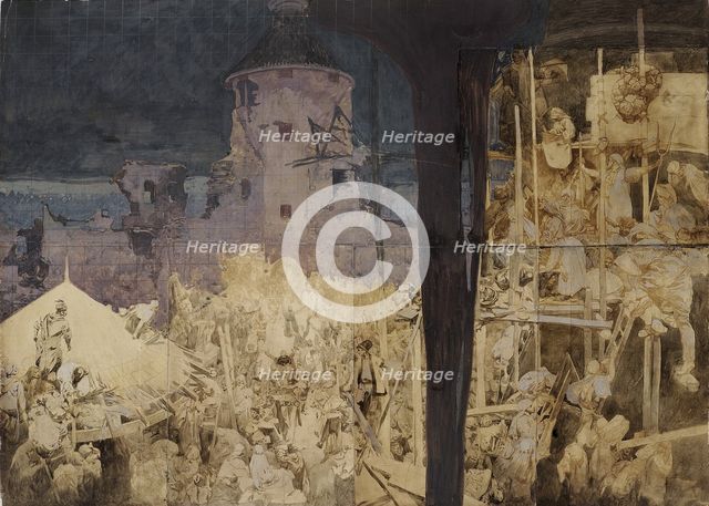 Study for The Slav Epic. The Defense of Sziget by Nicholas Zrinsky.