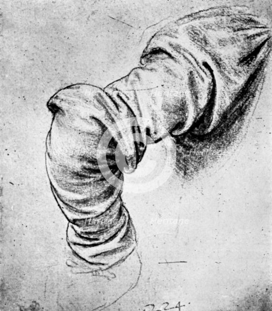 Study for the sleeve of the right arm of St Peter, 15th century (1930).Artist: Leonardo da Vinci