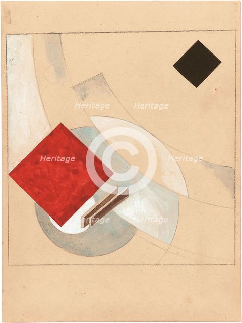 Study (for the Story of Two Quadrats), c. 1920. Artist: Lissitzky, El (1890-1941)