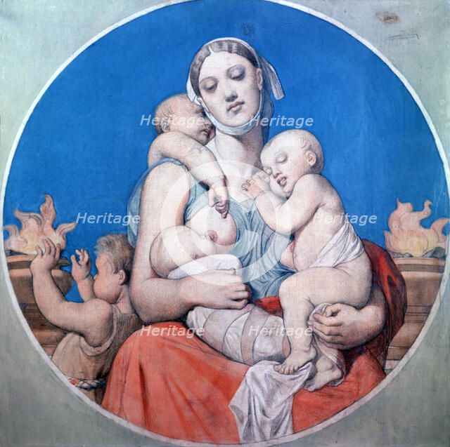 Study for the stained glass in the Chapelle Saint Ferdinand, 1833. Artist: Jean-Auguste-Dominique Ingres