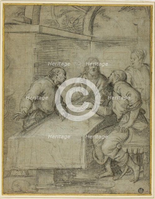 Study for the Supper at Emmaus, 1550/59. Creator: Giulio Campi.