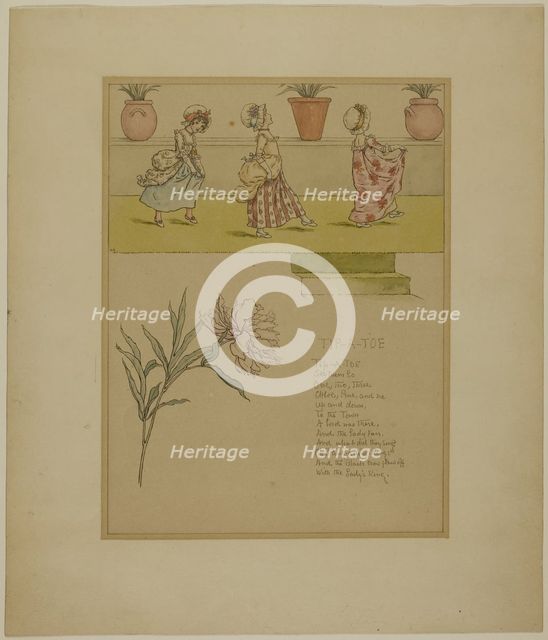 Study for Tip a Toe, from Marigold Garden, 1885. Creator: Catherine Greenaway.