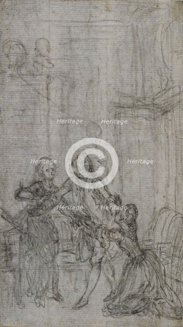 Study for Vignette-Frontispiece in Charles-Simon Favart's "L'Amitié à L'Epreuve", c. 1771. Creator: Hubert Francois Gravelot.