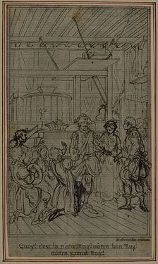 Study for Vignette-Frontispiece of Colle's "La Partie de Chasse de Henri IV", Act III, c. 1766. Creator: Hubert Francois Gravelot