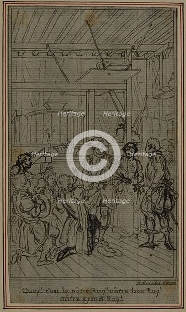 Study for Vignette-Frontispiece of Colle's "La Partie de Chasse de Henri IV", Act III, c. 1766. Creator: Hubert Francois Gravelot.