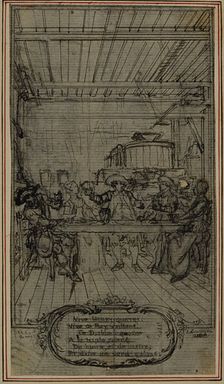 Study for Vignette-Frontispiece of Colle's "La Partie de Chasse de Henri IV", Act III..., c. 1766. Creator: Hubert Francois Gravelot